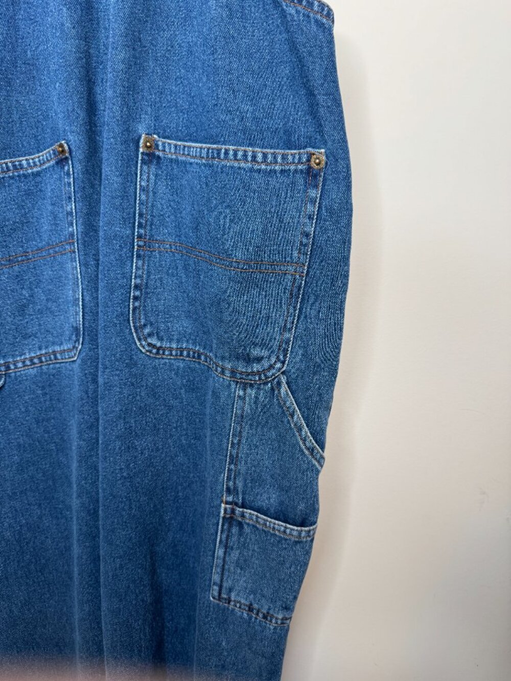 Disney Winnie the Pooh Dark Wash Denim Bib Overalls Vintage Womens M Embroidered - Picture 9 of 10
